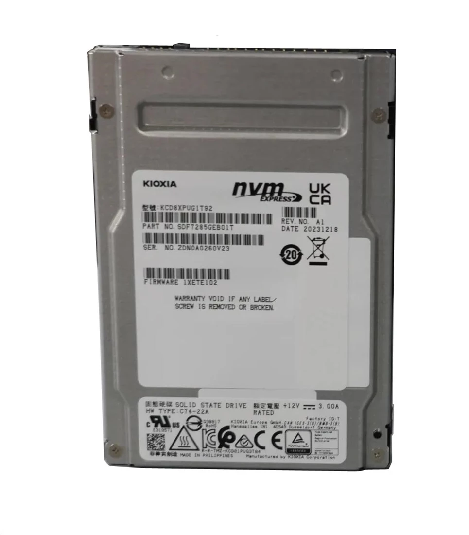 KIOXIA CD8-R SDF7285GEB01T SSD Read Intensive 1.92 TB SSD PCI Express 5.0 x4 (NVMe) Brand New