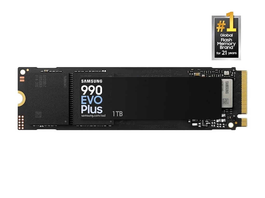 SAMSUNG MZ-V9S1T0B/AM 990 Evo Plus 1TB PCIe Gen 4.0 x4 / 5.0 x2 NVMe 2.0 M.2 SSD
