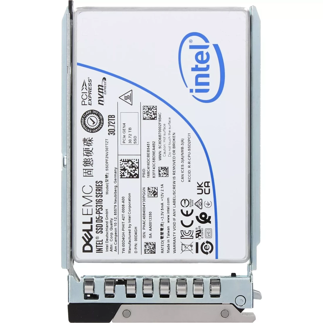 Dell 0D4GH 30.72TB QLC PCIe 4.0 x4 NVMe U.2 SFF SSD