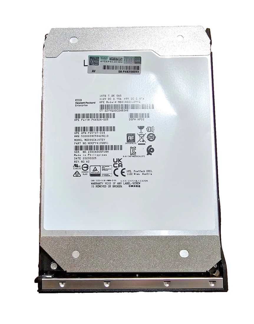 HPE MB016000JZYVQ hard drive 16 TB SAS 12Gb/s New F/s
