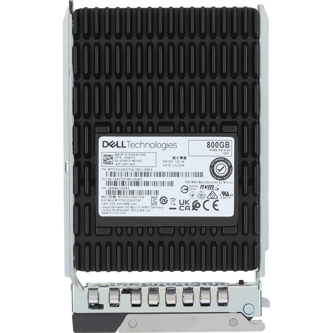 Dell N2NTX 800GB PCIe Gen4 NVMe Mixed Use TLC 2.5Inch U.2 SSD