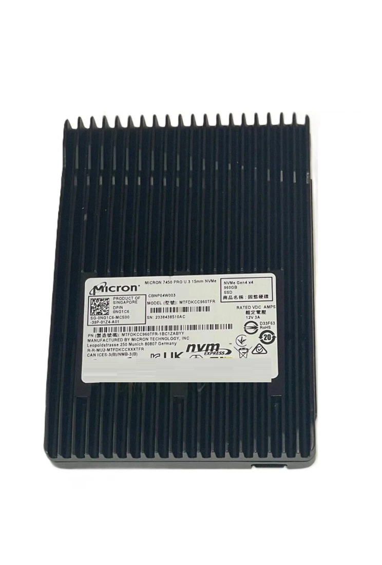 Micron 7450 Pro MTFDKCC96OTFR-1BC1ZABYY SSD 960 GB PCIe 4.0 (NVMe) DELL OEM Refurbished