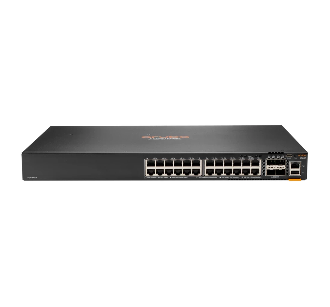 HPE JL668A Aruba 6300F 24-port 1GbE and 4-port SFP56 Switch REF