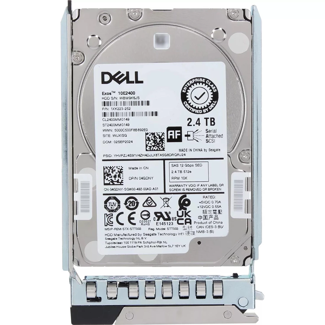 Dell 4GDNY 2.4TB 10K SAS-12Gbps 512e 256MB Self-Encrypting FIPS140 2.5inch Hot-Plug HDD