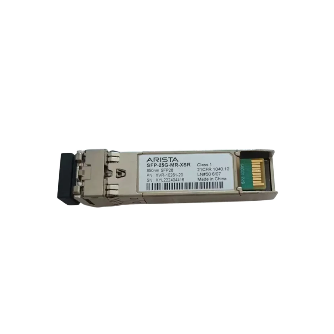 Arista XVR-10261-20 Dual rate 10/25GBASE-MR-XSR SFP optical transceiver up to 200m/300m ofOM3/OM4 MMF at 25G and up to 300m/400m of OM3/OM4 MMF at 10G
