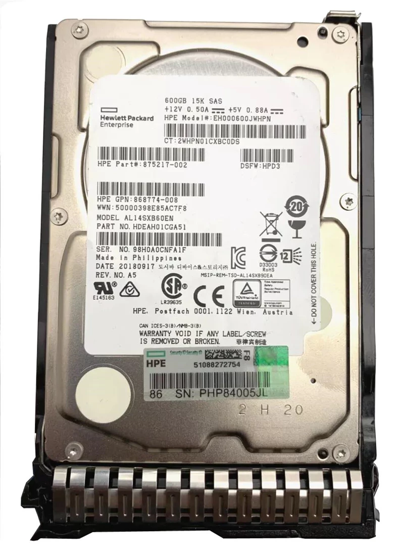 HPE 868774-007 Enterprise Hard Drive 600 GB SAS 12Gb/s New F/s