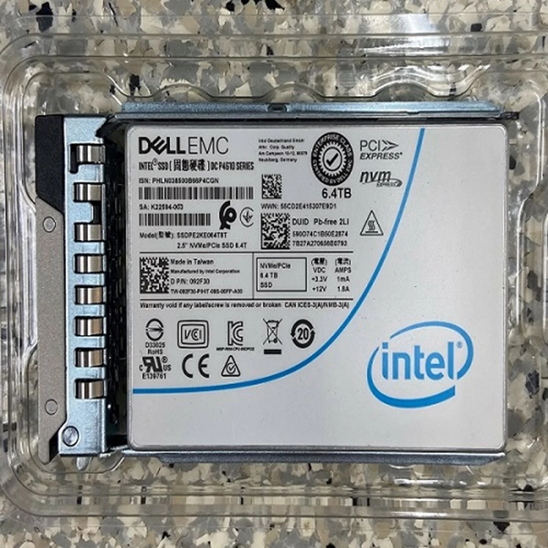 Dell 92F30 6.4TB PCIe NVMe Mix Use TLC 2.5in SSD
