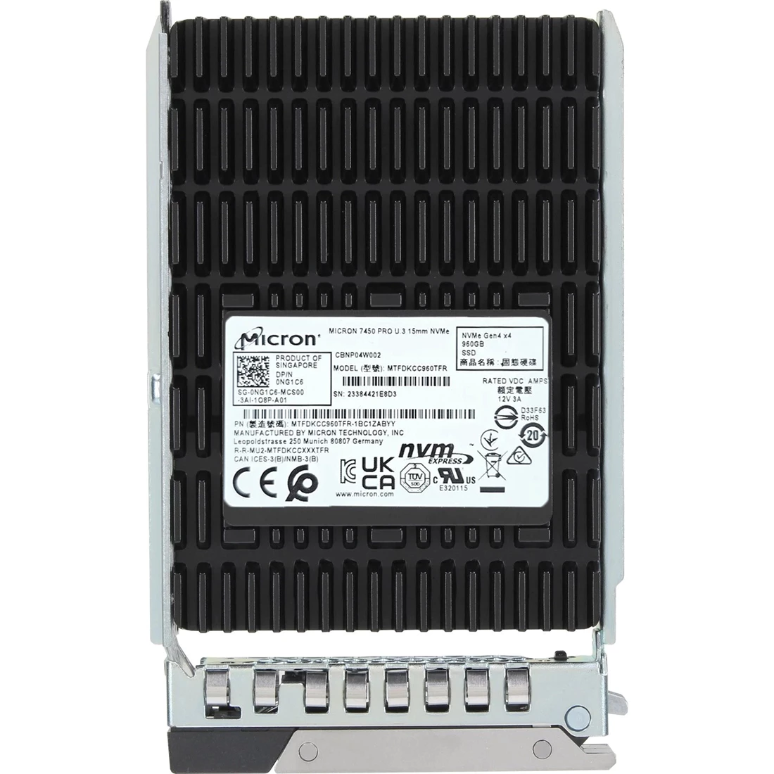 Dell NG1C6 960GB NVMe RI 2.5" U.3 PCIe Gen4 SSD