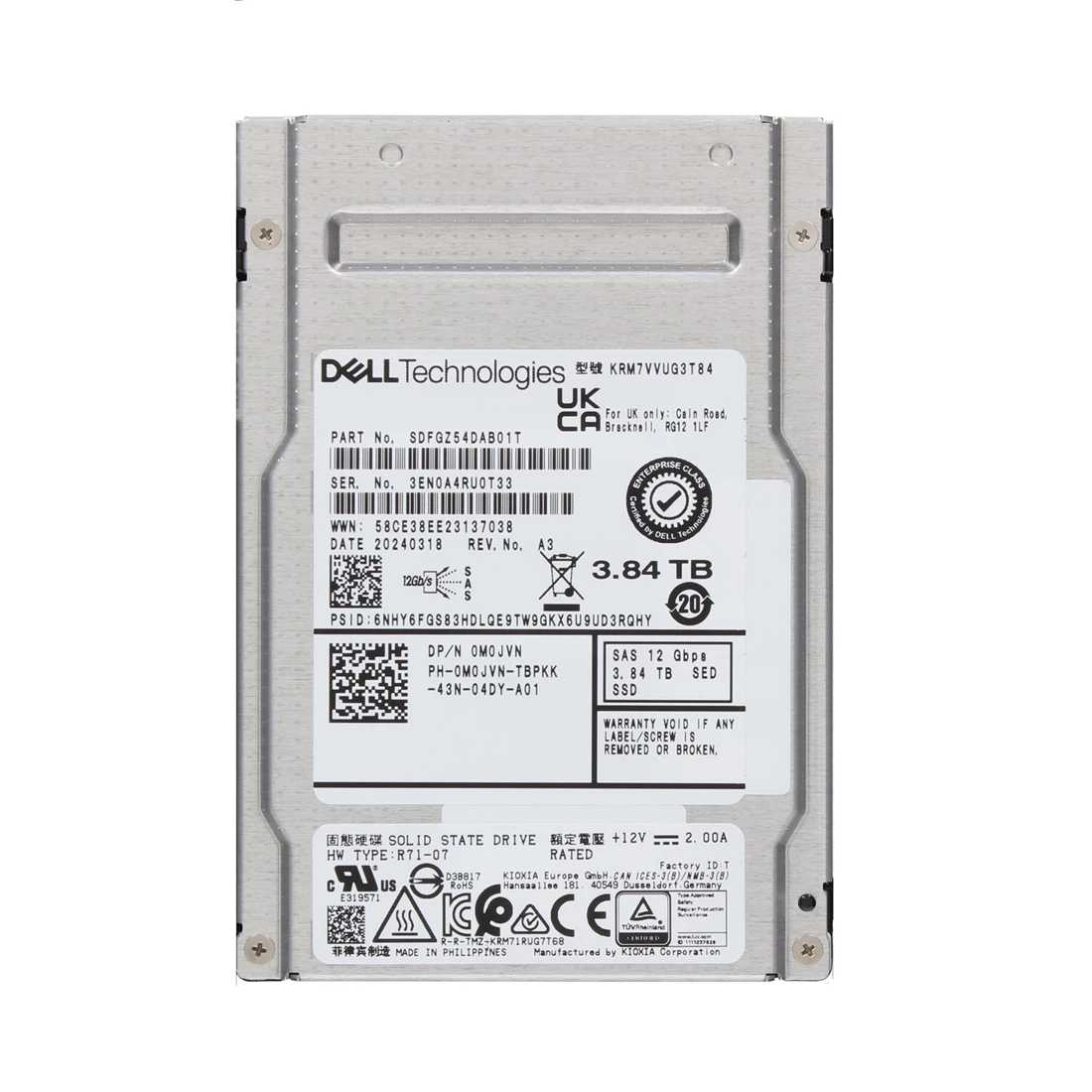 Ｂ.C！　FACT SSDD DELL 345-BBYZ - 960GB SSD SFF SAS 12G RI 345-BBYZ ME5 SERIES