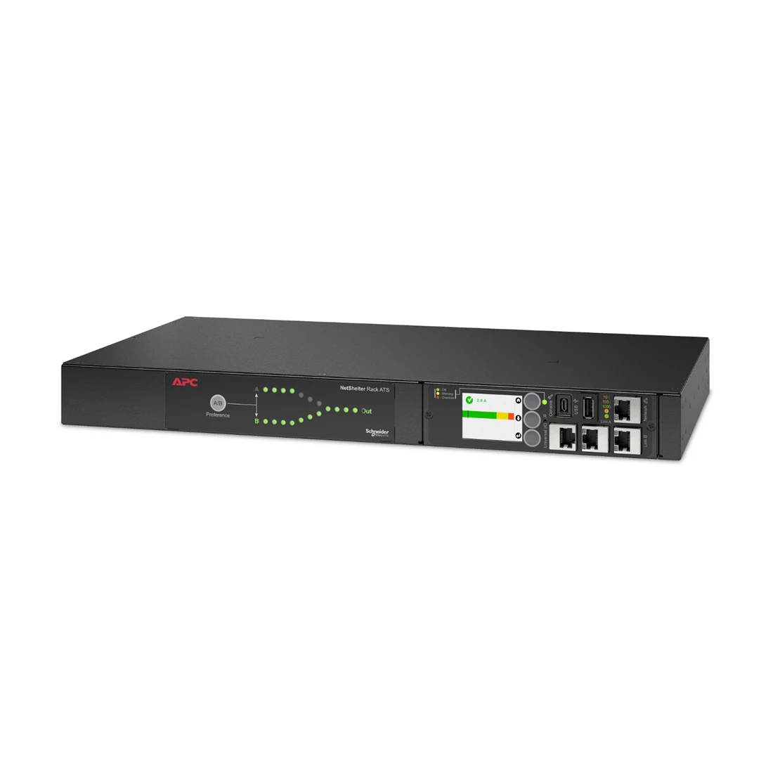APC AP4421A Netshelter Rack Automatic Transfer Switch  1U 10A 230V C14 IN 12 C13 OUT 50/60Hz