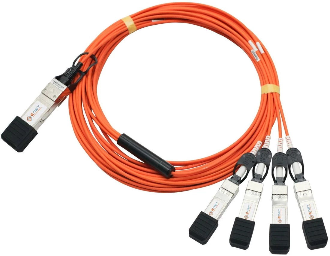 Cisco QSFP-4X10G-AOC1M 40G BASE 1M Active Optical QSFPto4SFP breakout Cable.