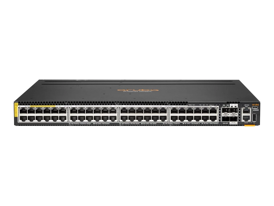 HPE R8S90A Aruba CX 6300M 48p SR 1G/2.5G/5G Cl8 PoE 2p 50G 2p 25G Switch