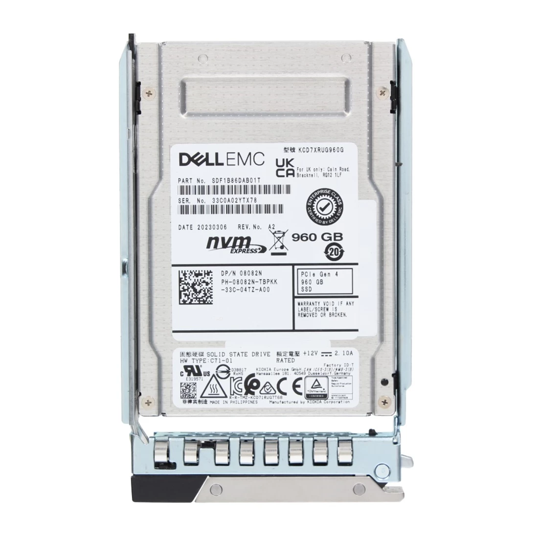 Dell 8082N 960GB PCIe Gen4 NVMe Read Intensive 2.5" U.2 SSD New