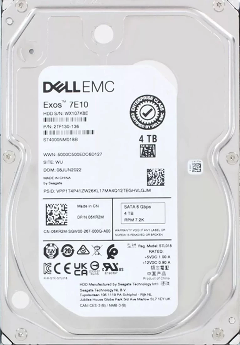Seagate Exos 7E10 ST4000NM018B 4TB 7.2K RPM SATA-6Gb/s 3.5inch