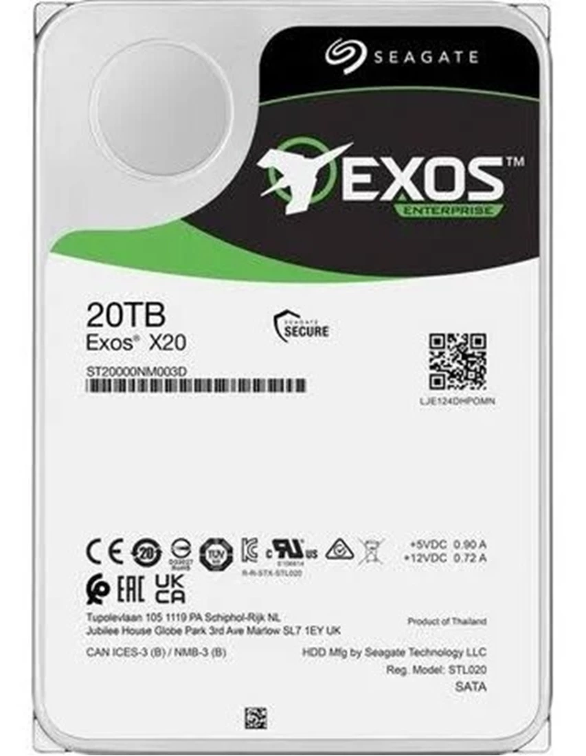 SEAGATE ST20000NM003D EXOS X20 20TB SAS 12Gb/s SED 3.5inch Hard Drive