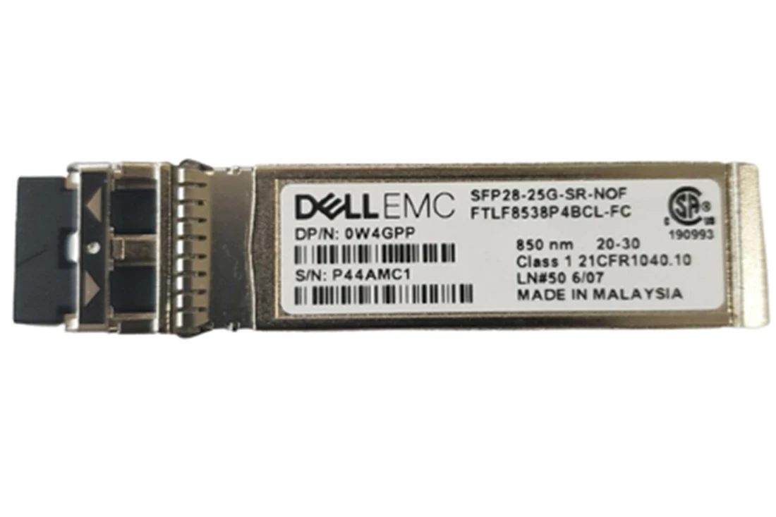 Dell WYMGJ 25GbE SFP28 SR 850nm 100m MMF Duplex LC Pluggable Transceiver