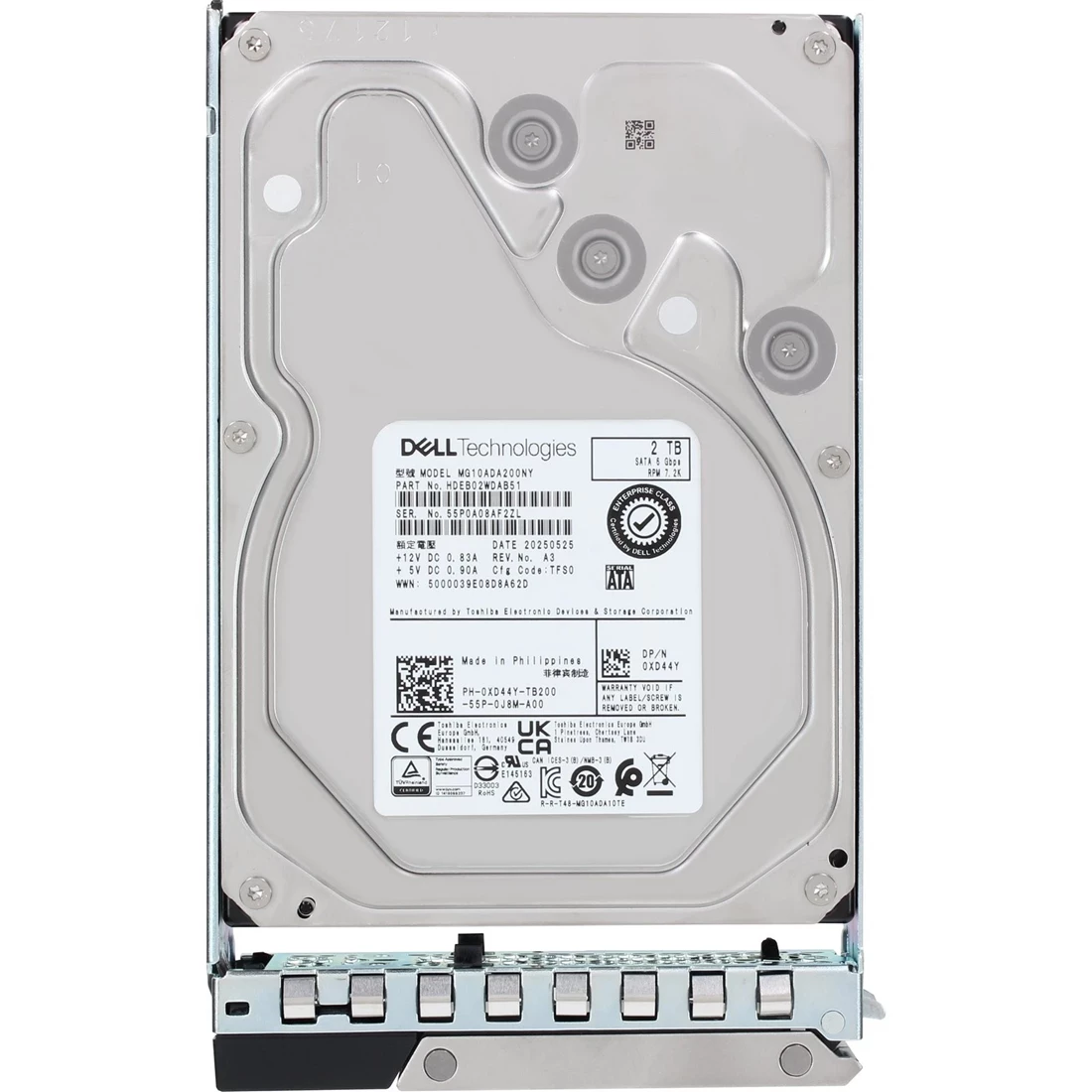 Dell XD44Y 2TB 7.2K SATA-6Gbps 512n 256MB 3.5