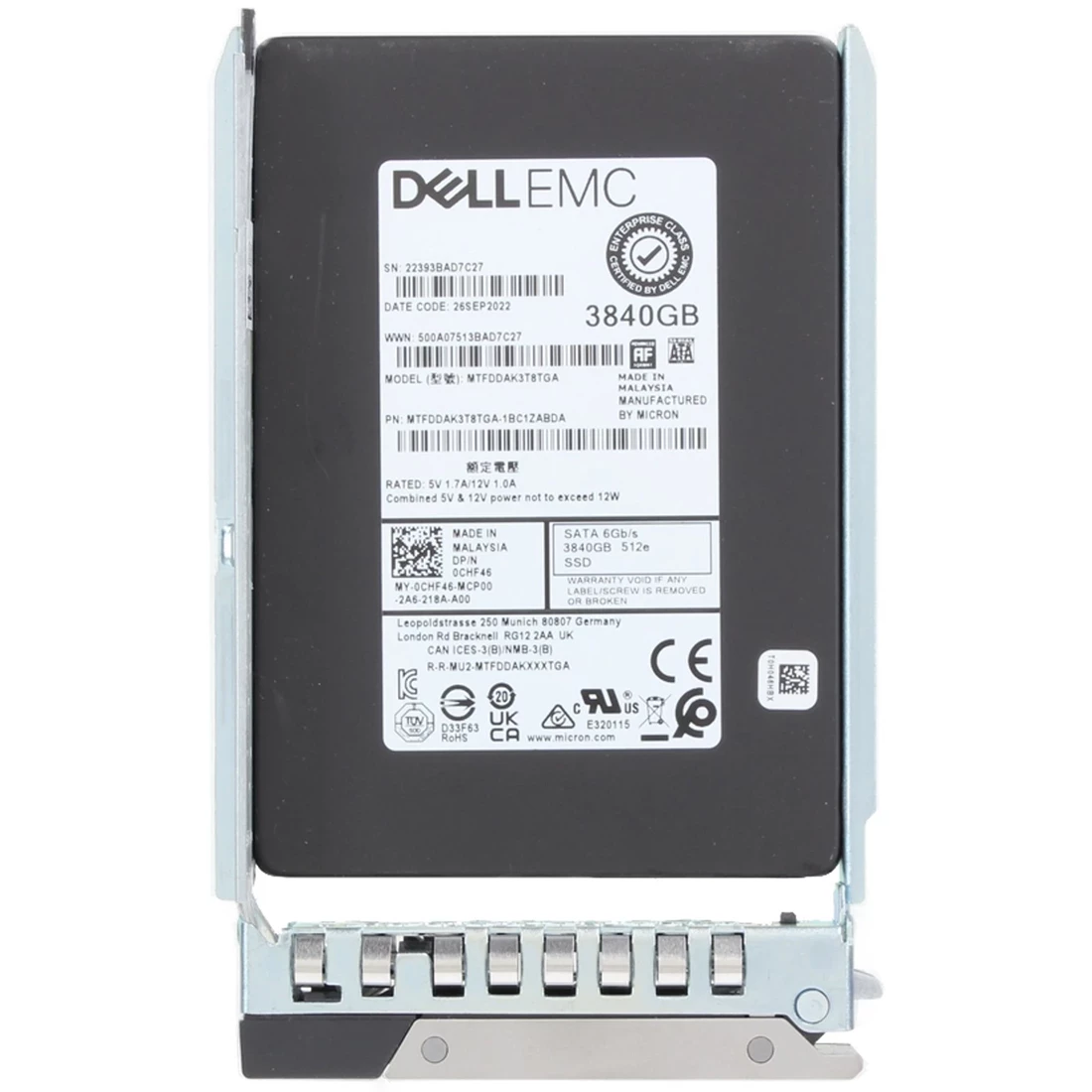 Dell CHF46 3.84Tb SATA-6Gbps 2.5Inch Read-Intensive 1DWPD Hot Plug SSD