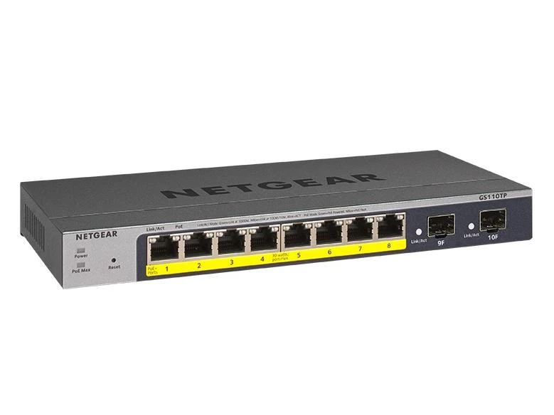 NETGEAR GS110TP-300NAS GS110TPv3 8-Port Gigabit PoE Ethernet Smart Managed Pro Switch