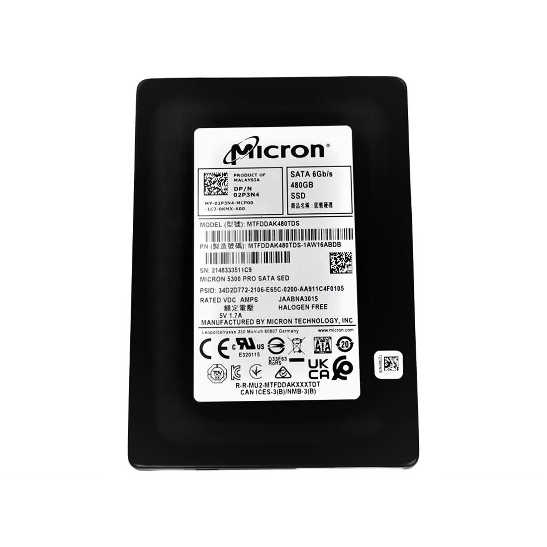 Micron 5300 Pro MTFDDAK480TDS-1AW16ABDB Read Intensive SSD 480 GB SATA 6Gb/s DELL OEM Brand New