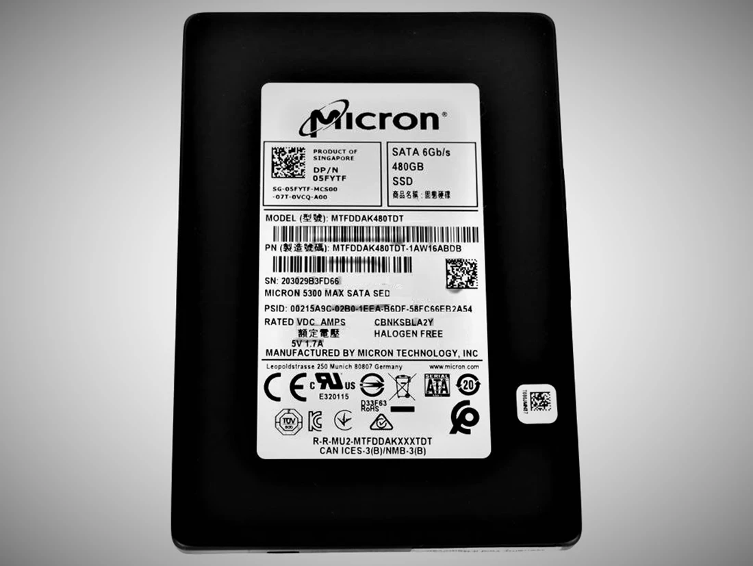 Micron 5300 Max MTFDDAK480TDT-1AW16ABDB SSD 480 GB SATA 6Gb/s DELL OEM Refurbished