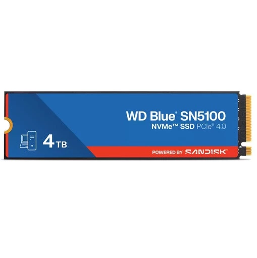 WD Blue WDS400T5B0E SN5100 4TB PCIe Gen 4.0 X4 NVMe M.2 2280 Internal SSD