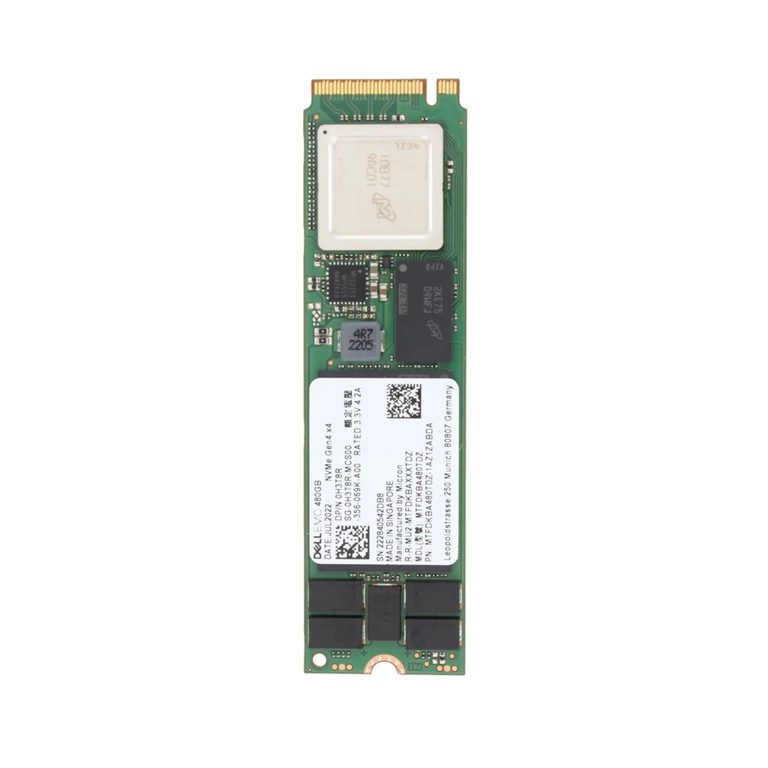 Dell 3H1F4 480GB PCIe Gen4 NVMe M.2 2280 SSD for BOSS-N1 Controller Card