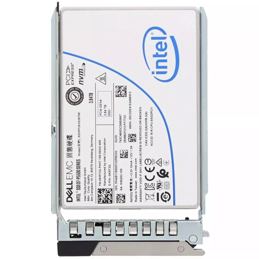 Dell KRT3G 3.84TB PCIe Gen4 NVMe U.2 2.5Inch SSF RI 1DWPD SSD