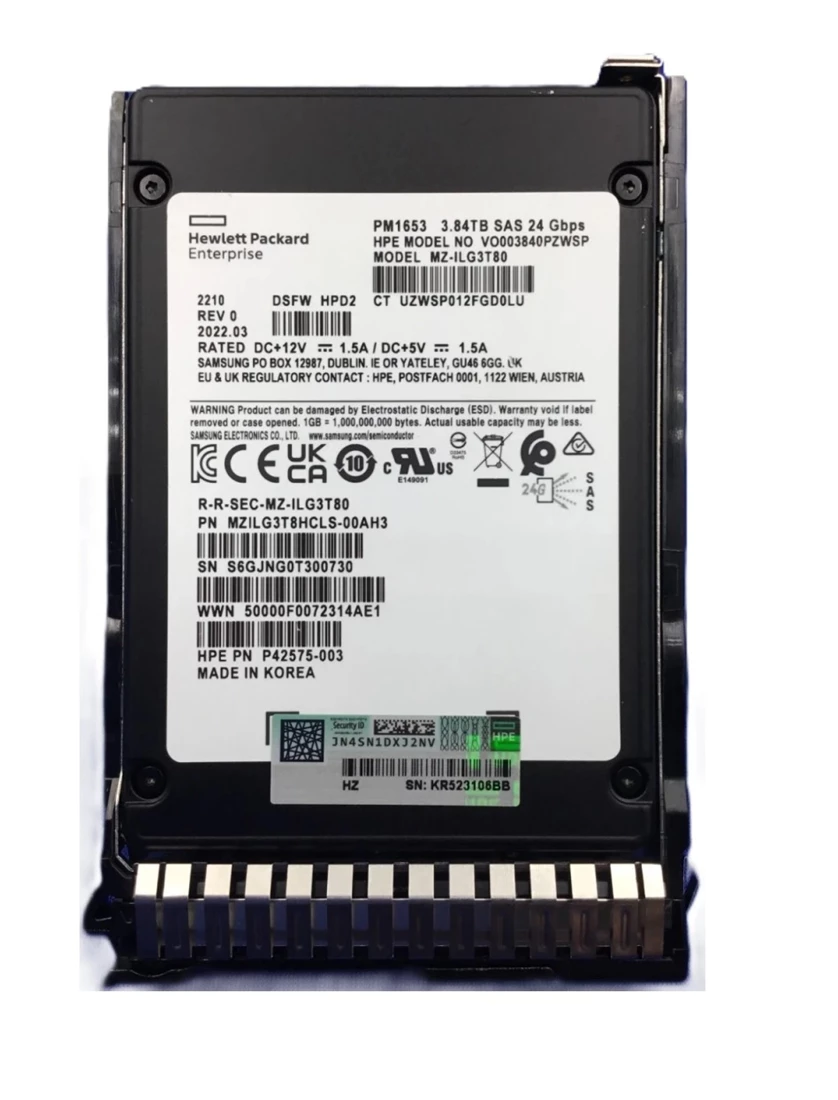 HPE P49036-B21 3.84 TB Read Intensive SSD SAS 24Gb/s Refurbished