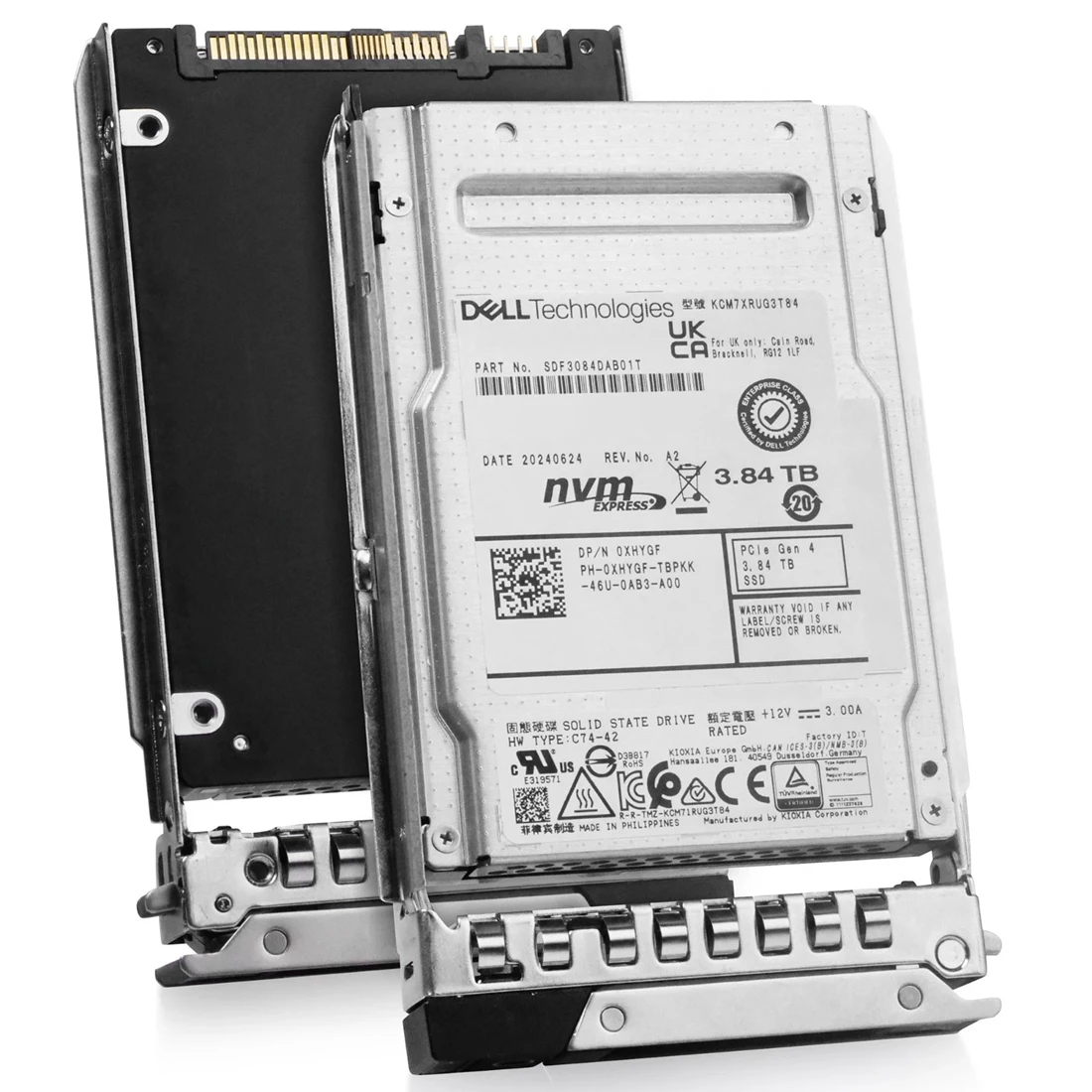 Dell 0XHYGF 3.84TB 1 DWPD PCIe Gen 4.0 x4 8GB/s 3D TLC U.2 NVMe 2.5 SSD