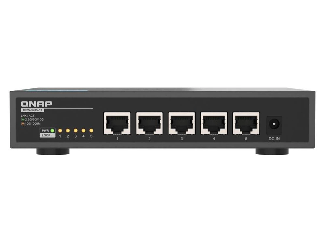 QNAP QSW-3205-5T-US Effortless 10G speed with the cost-effective 5-port 10GbE Unmanaged Switch.