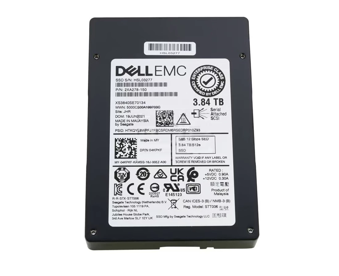 Seagate Nytro 3032 XS3840SE70114 Read Intensive SSD 3.84 TB SAS 12Gb/s DELL OEM Brand New