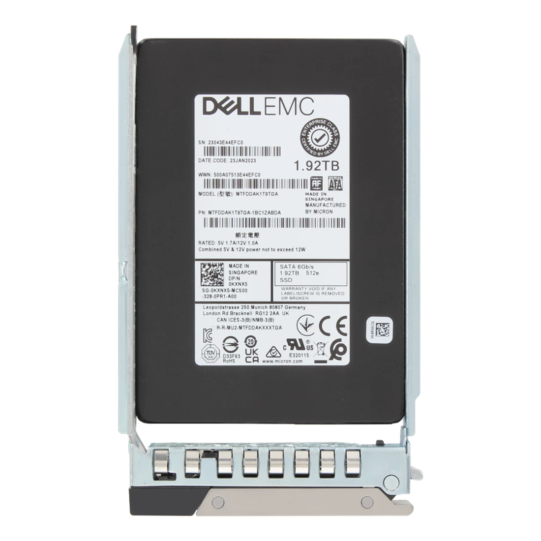 Dell KXNX5 1.92TB SATA-6Gbps Read Intensive 1DWPD 2.5-Inch Hot Plug SSD
