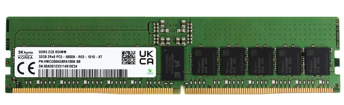 Hynix HMCG88AGBRA190N 32GB PC5-44800 DDR5-5600MT/s 2Rx8 ECC Memory New