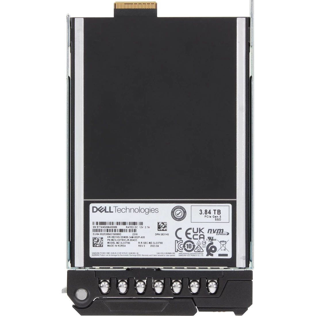 Dell 831H5 3.84TB PCIe Gen5 E3.S NVMe Read Intensive Solid State Drive