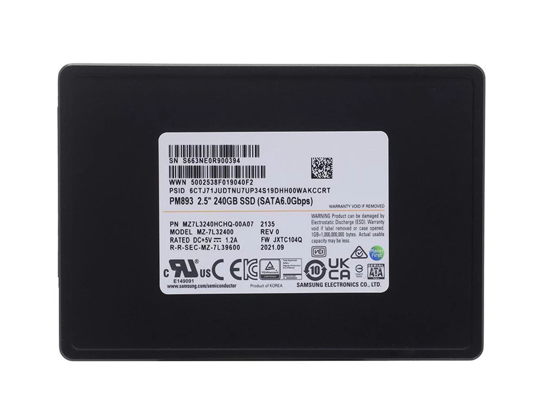 Samsung PM893 MZ7L3240HCHQ SSD 240 GB SATA 6Gb/s Refurbished