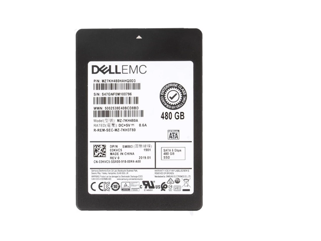 Samsung SM883 MZ7KH480HAHQAD3 Mixed Use SSD 480 GB SATA 6Gb/s DELL OEM Refurbished