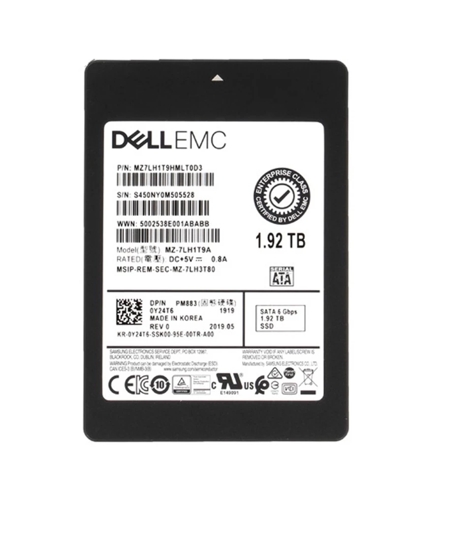 Samsung PM883 MZ7LH1T9HMLT0D3 Read Intensive SSD 1.92 TB SATA 6Gb/s DELL OEM Brand New