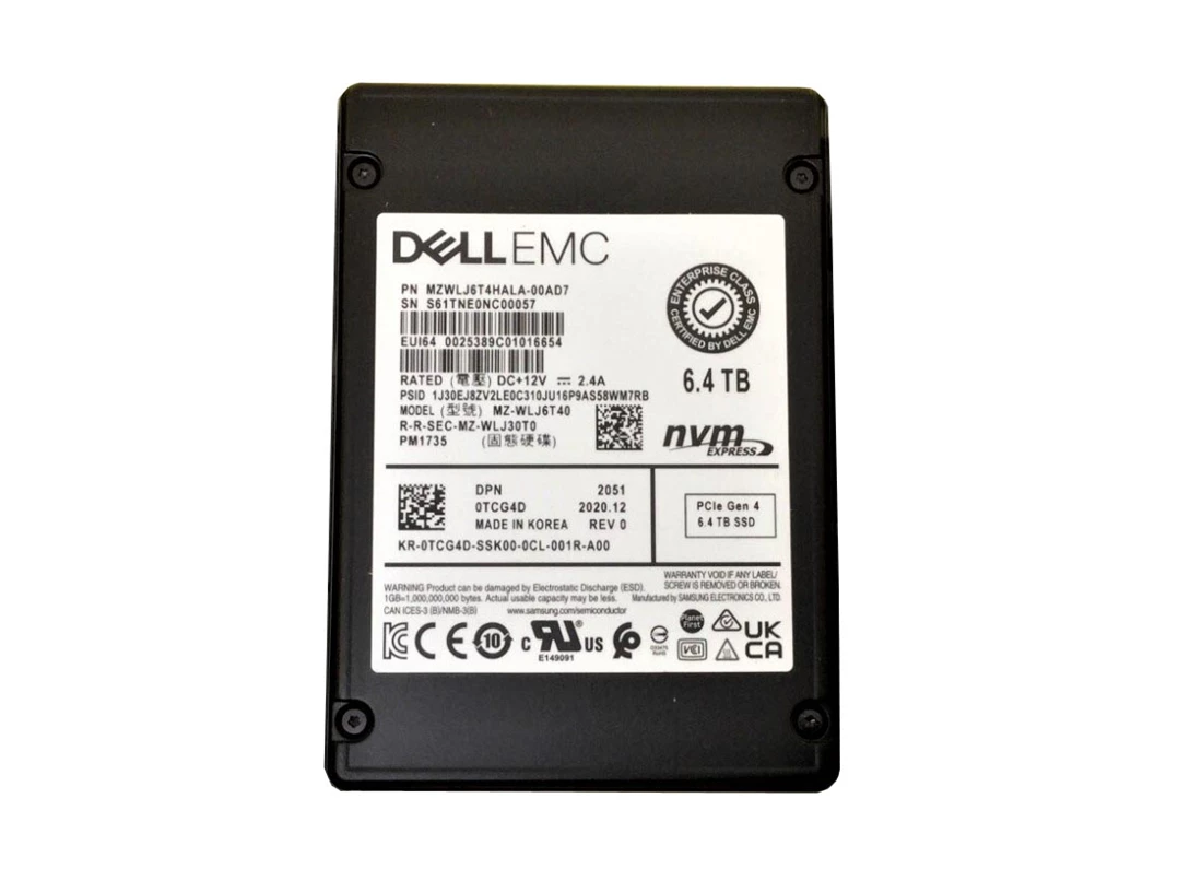 Samsung PM1735 MZ-WLJ6T40 Mixed Use SSD 6.4 TB PCIe 4.0 x8 (NVMe) DELL OEM Brand New