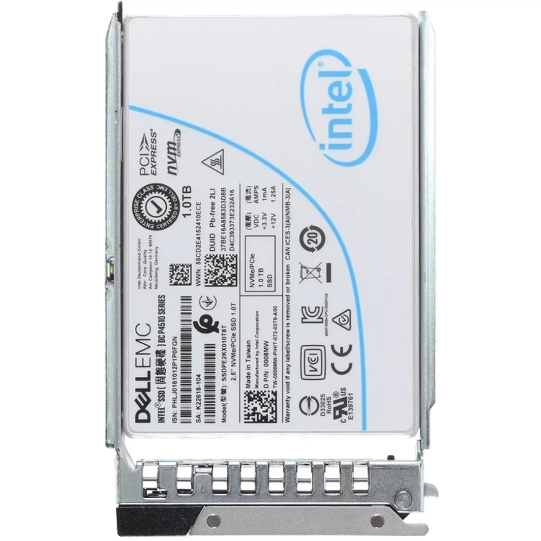 Dell 008MW 1TB NVMe PCIe Gen3.1 x4 RI TLC 2.5Inch SSD with Tray