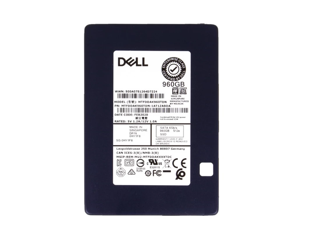 Micron 5200 Max MTFDDAK960TDN-1AT1ZABDA SSD 960 GB SATA 6Gb/s DELL OEM Brand New