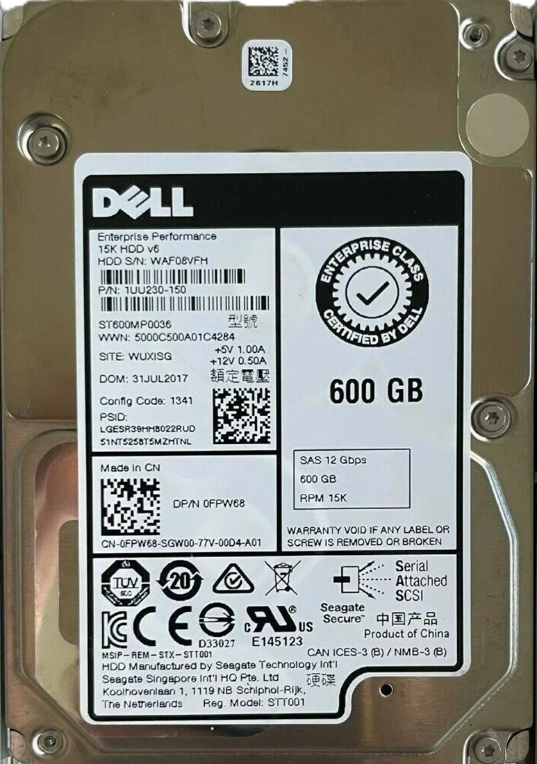 Seagate Enterprise 1UU230-150 600GB 15K RPM SAS 12.0Gb/S 2.5inch HDD Brand New Dell OEM