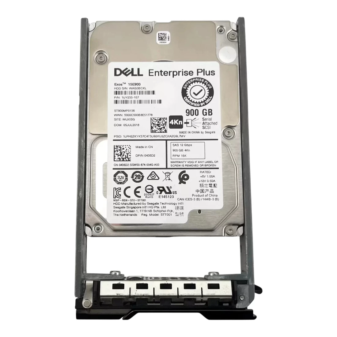 Dell 436D2 900GB 15K SAS-12Gbps 256MB 4Kn 2.5" Hot-Plug Hard Drive With Tray