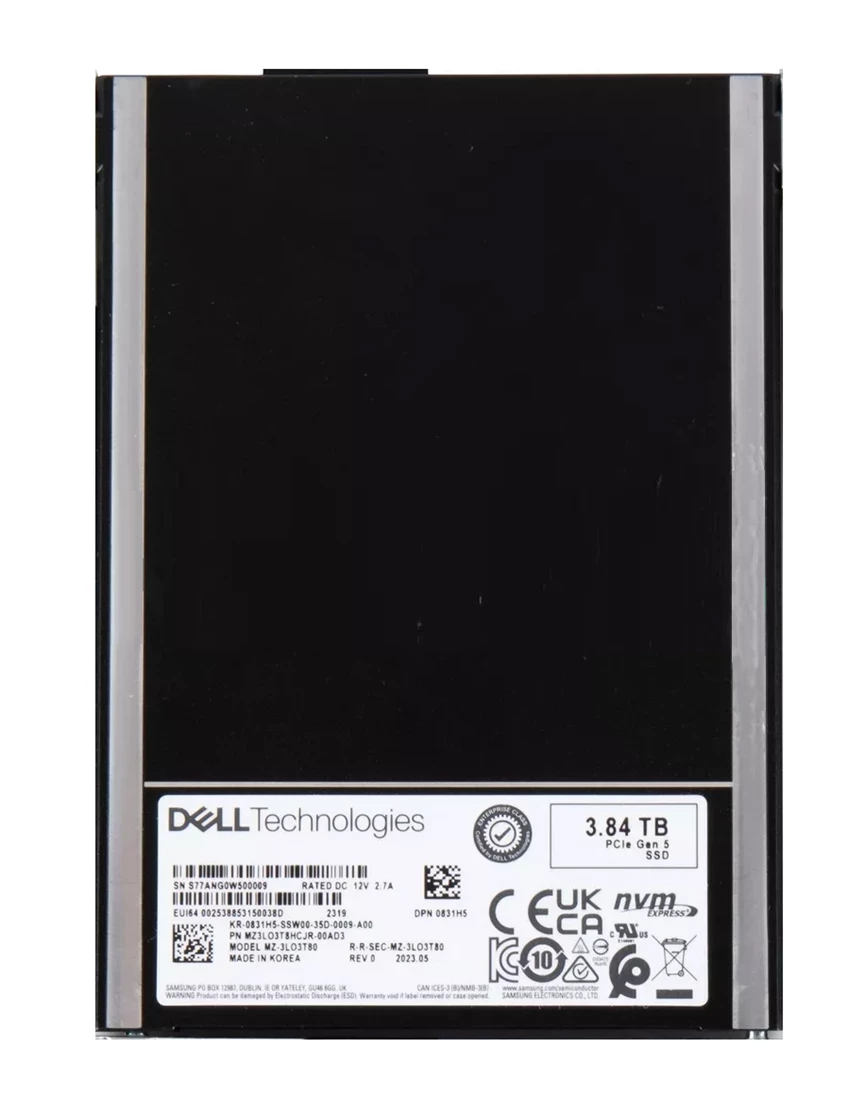 Samsung MZ3LO3T8HCJR-00AD3 PM1743 3.84TB PCIe 5.0 X4 NVMe E3.S SSD Refurbished.