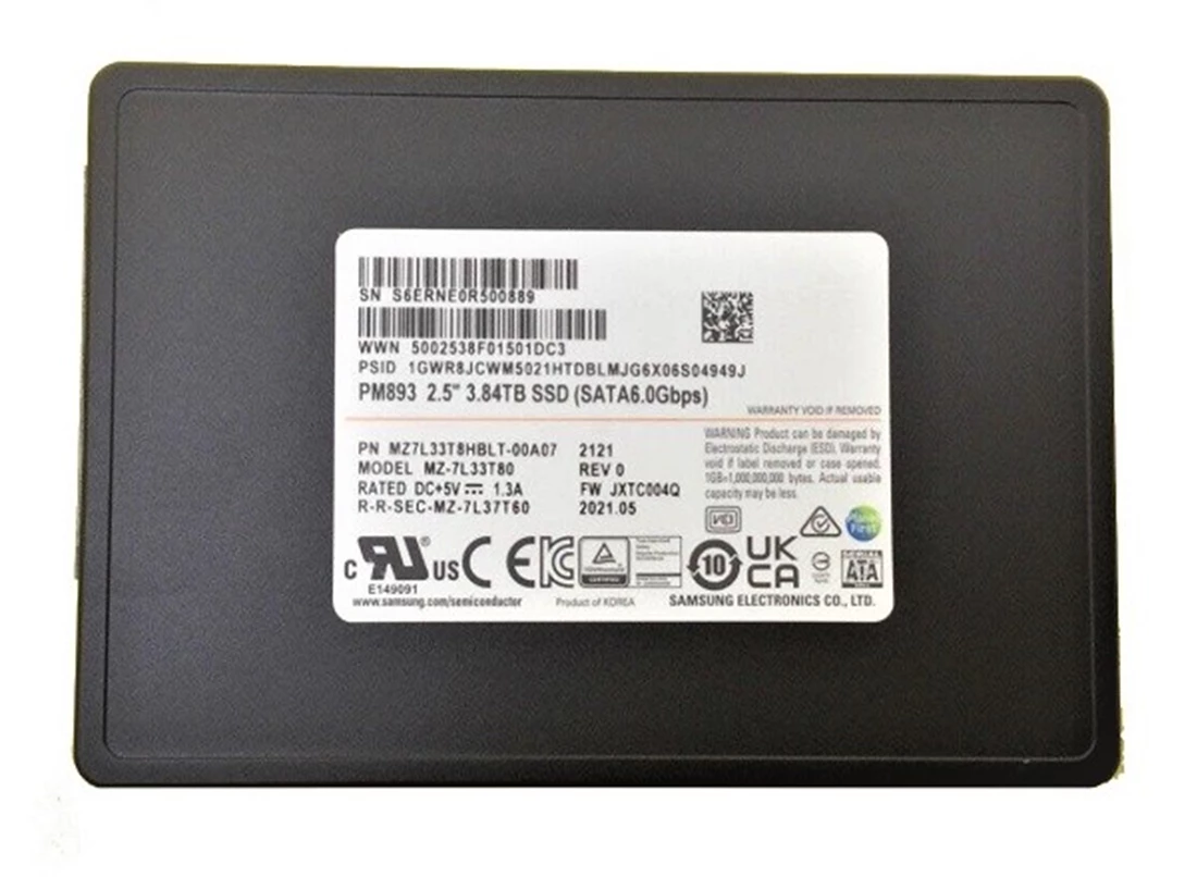 Samsung PM893 MZ7L33T8HBLT-00A07 SSD 3.84 TB SATA 6Gb/s Refurbished