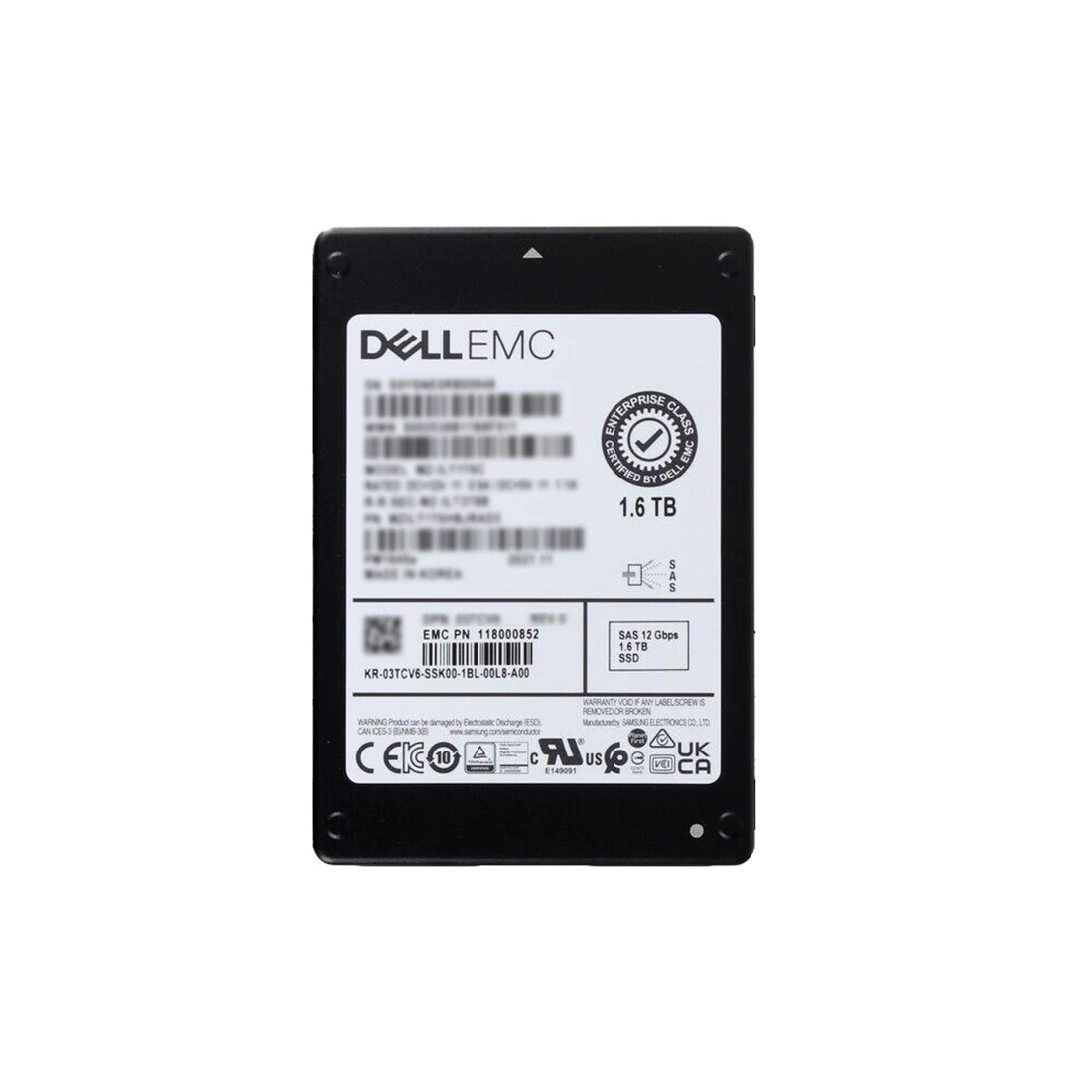 EMC 118000852 Unity 1.6TB SAS SFF 12Gbps Mixed Use (MU) 512e Solid State Drive
