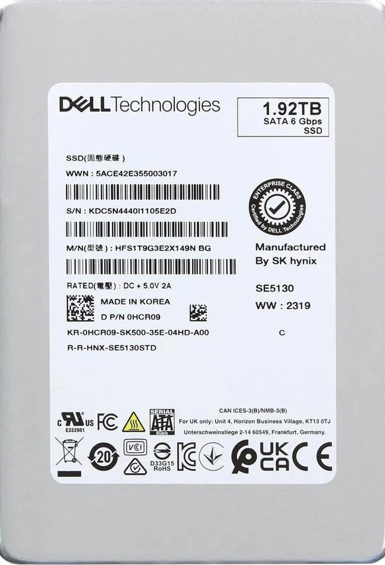 HYNIX HFS1T9G3E2X149N SE5130 SATA-6Gbps Mixed Use TLC 2.5Inch SSD Brand New Dell OEM