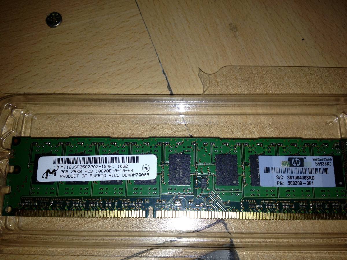 2GB DDR3 PC3-10600 1333MHz ECC 240pin HP 500209061 500209-061 