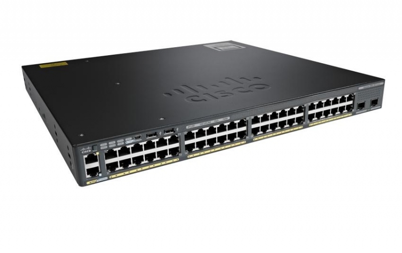 Cisco WS-C2960X-48LPS-L 48 Ports 10/100/1000 370W PoE 4x SFP-Slot mit GLC-SX-MM 