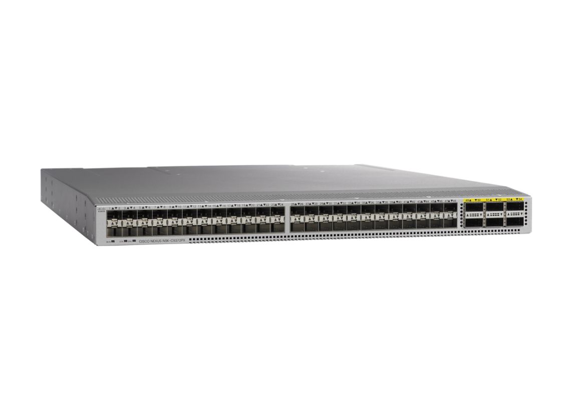 Cisco N9K-C9372PX-E Nexus 9300 with 48p 10G SFP+ and  6p 40G QSFP+